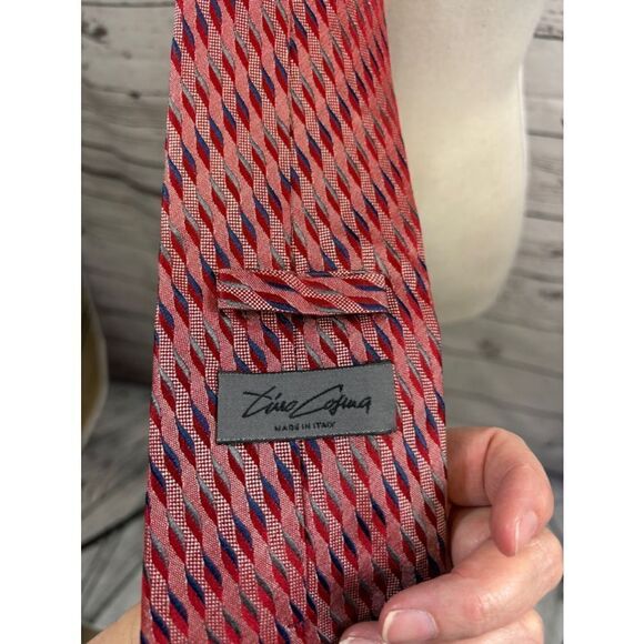 Men's Zino David Tie Red Blue One Size - Picture 3 of 3